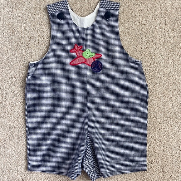 Black gingham alligator flyinging airplane Jon Jon - Picture 1 of 7